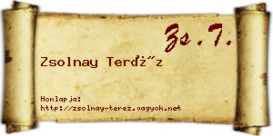 Zsolnay Teréz névjegykártya
