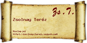 Zsolnay Teréz névjegykártya